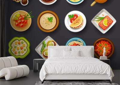 dishes icon set-3 Wall mural