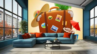 vector travel Suitcase Wall mural