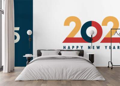 2025 happy new year typography logo design concept. Happy New Year 2025, business template for banners, greeting cards or calendar cover. Vector illustration Wall mural