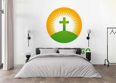 Calvary cross church logo Wall mural