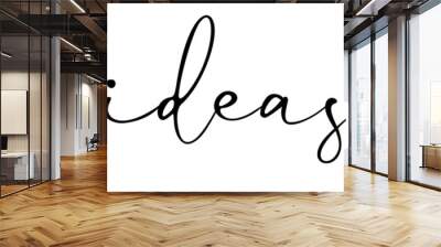 IDEAS ink brush monoline calligraphy with swashes. Idea, concept of typography banner. Vector illustration Wall mural