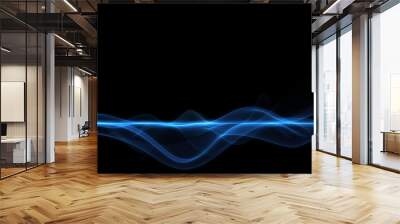 abstract blue energy wave on dark background Wall mural