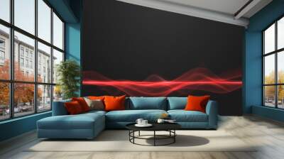 Abstract red energy wave background Wall mural