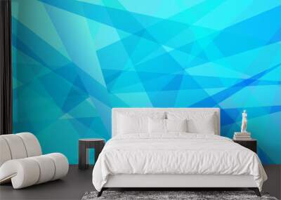 abstract blue fractal geometric triangle polygon shape background Wall mural