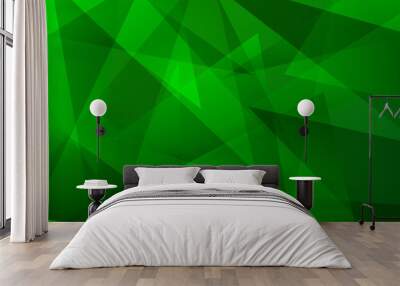 abstract green fractal geometric triangle polygon shape background Wall mural