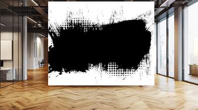 black brush painting banner grunge graphic element Wall mural