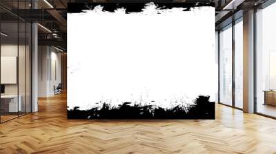 black ink brushed grunge lines border artistic painting blank space frame picture Wall mural