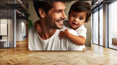 A joyful father and child sharing a loving moment together Wall mural