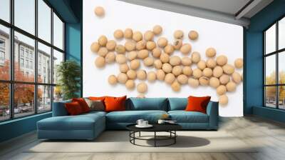 beans on white, soybeans on white background  Wall mural