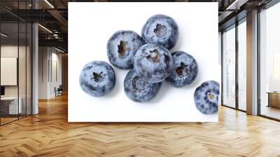 blueberries on white background Wall mural