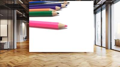 color pencils isolated on white background Wall mural