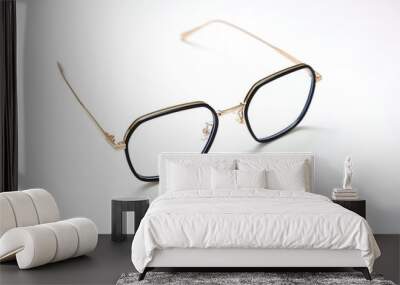 glasses on a white Wall mural