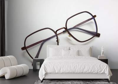 glasses on white background Wall mural