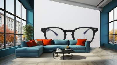 glasses on white background Wall mural