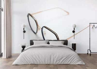 glasses on white Wall mural