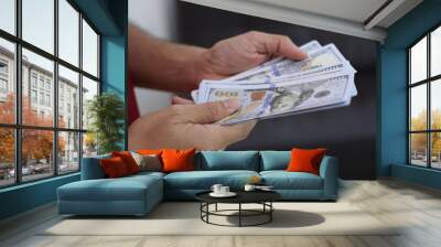 money in hand Wall mural