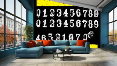 old painted numbers Wall mural