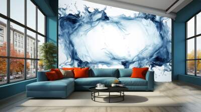 Frame of blue water splash on bright background Wall mural