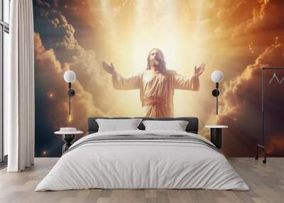 God on clouds in heaven Wall mural