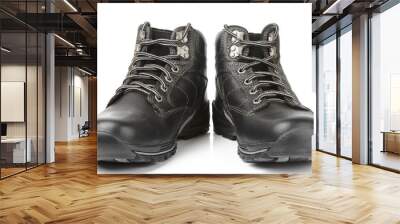 Pair of man's warm leather shoes Wall mural