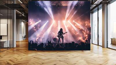 Rock concert stage with colorful illumination Wall mural