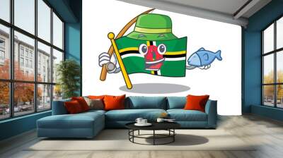 A Picture of happy Fishing flag dominica design Wall mural