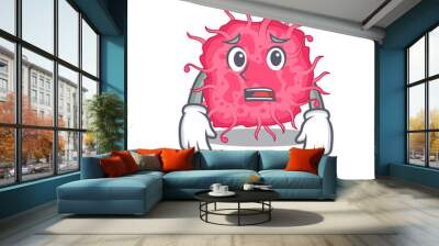 Cartoon design style of pathogenic bacteria showing worried face Wall mural