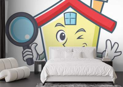 detective house character cartoon style Wall mural