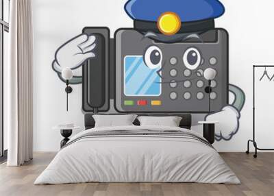 Police fax machine isolated in the mascot Wall mural