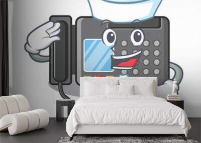 Sailor fax machine isolated in the mascot Wall mural