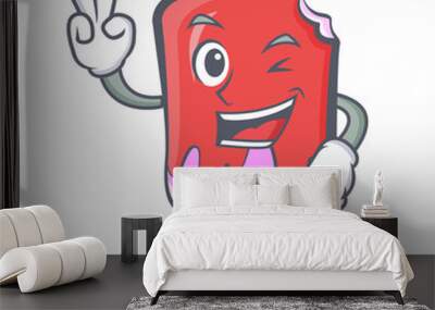 Two finger ice cream character cartoon Wall mural