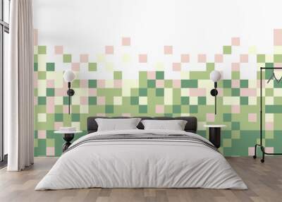 abstract background with squares pixel art Wall mural