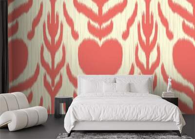 pattern with hearts and flowers Wall mural