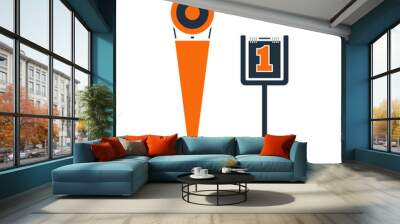 American Football Sideline Markers Icon Wall mural