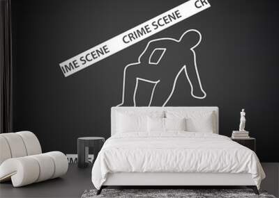 Crime scene icon Wall mural