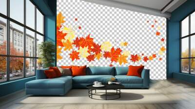 Falling maple leaves Wall mural