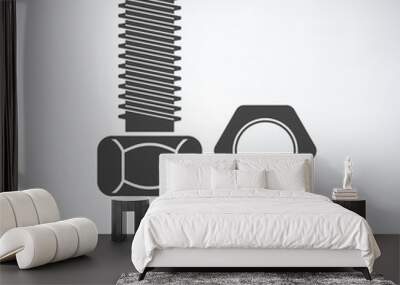 Icon of bolt and nut Wall mural