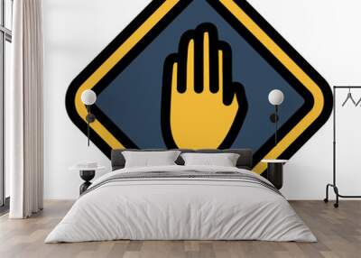 Icon Of Warning Hand Wall mural