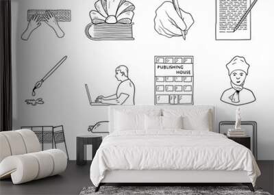 Writer Icon Set Wall mural