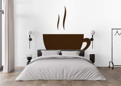 A cup of coffee . Vector. Simply brown icon Wall mural