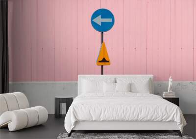 minimal photography with road signs Wall mural