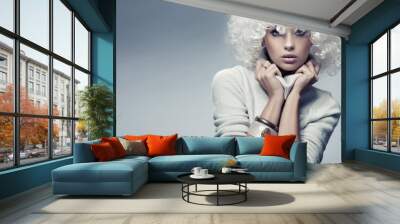 Attractive blond beauty Wall mural