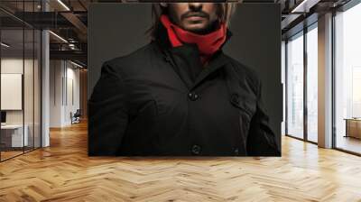 Handsome guy wearing autumn clothes Wall mural