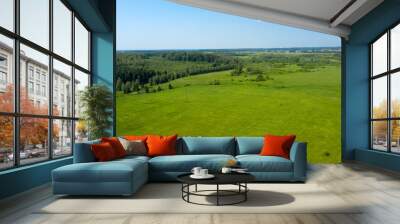 Aerial view on the countryside and the agricultural field Wall mural