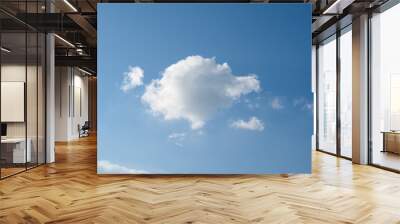 Blue sky with one white cloud background. Landscape sky. Wall mural