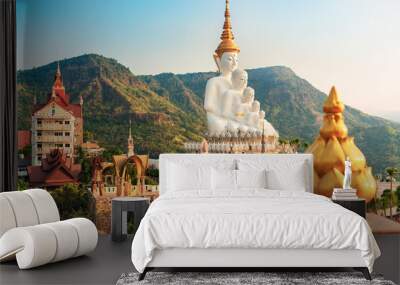 Buddhist temple Wat Phra Thart Pha Sorn Kaew in Asia, Thailand Wall mural