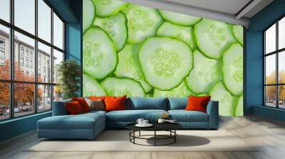 Cucumber slices texture background Wall mural