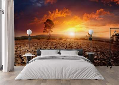 environmental disaster concept; global warming and ecology crisis Wall mural