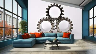 Gears on a white background. Wall mural