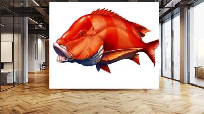 Red emperor snapper fish realistic illustration isolated. Wall mural